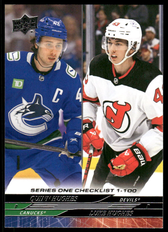 2024-25 Upper Deck #199 Quinn Hughes/Luke Hughes CL