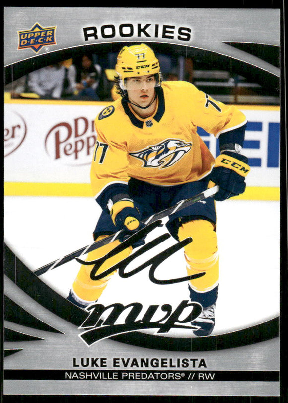 2023-24 Upper Deck MVP Silver Script #239 Luke Evangelista SP