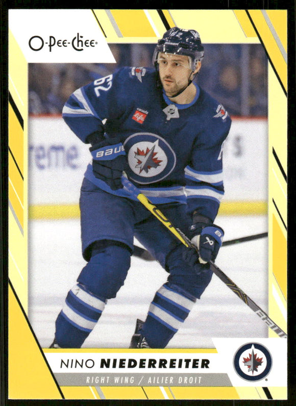 2023-24 O-Pee-Chee Yellow #255 Nino Niederreiter