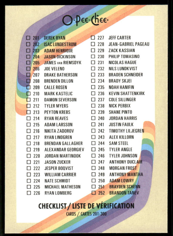 2023-24 O-Pee-Chee Retro #300 Checklist