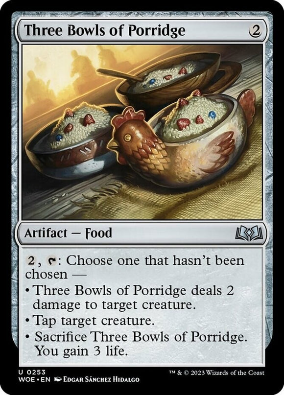 Three Bowls of Porridge - Wilds of Eldraine - English - NM - MTG