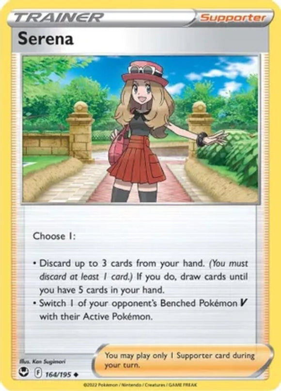 Serena - 164/195 - Uncommon - Reverse Holo - Sword & Shield - Silver Tempest NM 