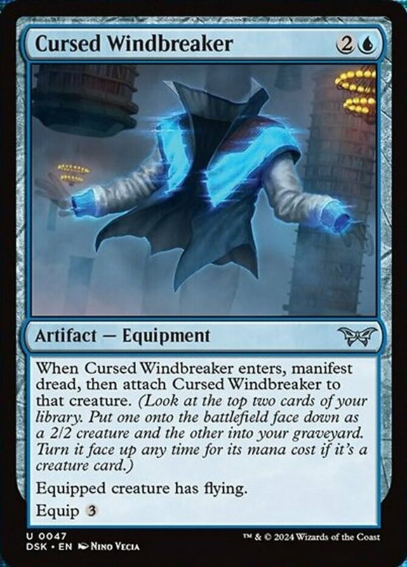 Cursed Windbreaker - Duskmourn: House of Horror - English - NM - MTG