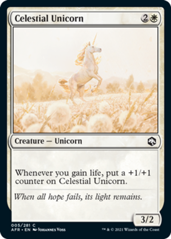 Celestial Unicorn - Forgotten Realms - English - NM - MTG
