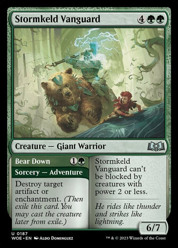 Stormkeld Vanguard // Bear Down - Wilds of Eldraine - English - NM - MTG