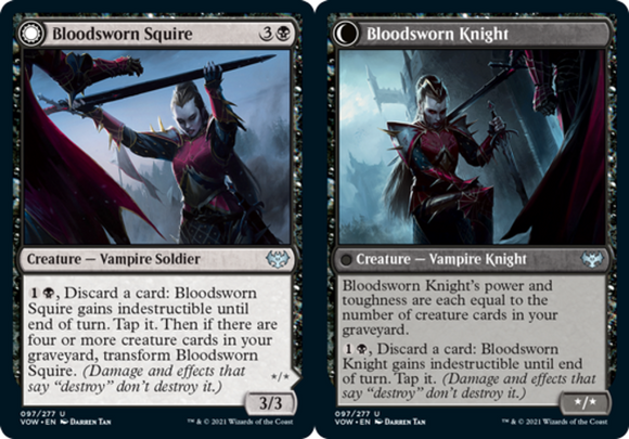 Bloodsworn Squire // Bloodsworn Knight - Innistrad: Crimson Vow - English - NM -