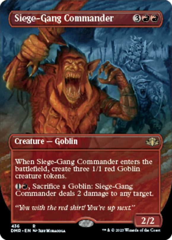Siege-Gang Commander - Borderless - Dominaria Remastered - English - NM - MTG