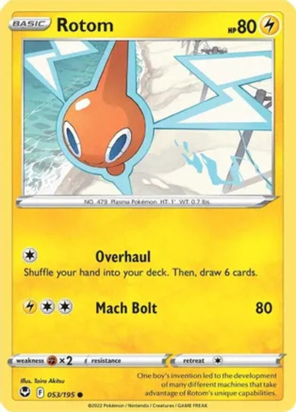 Rotom - 053/195 - Common - Reverse Holo - Sword & Shield - Silver Tempest NM - P