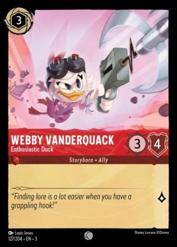 Webby Vanderquack - Enthusiastic Duck - 127/204 - Common - Into the Inklands NM