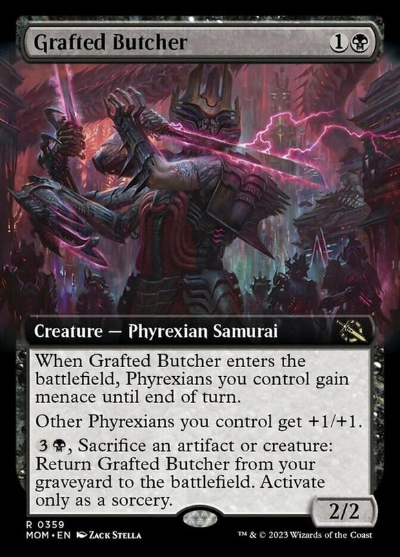 Grafted Butcher - Extended Art - March of the Machines - English - NM - MTG