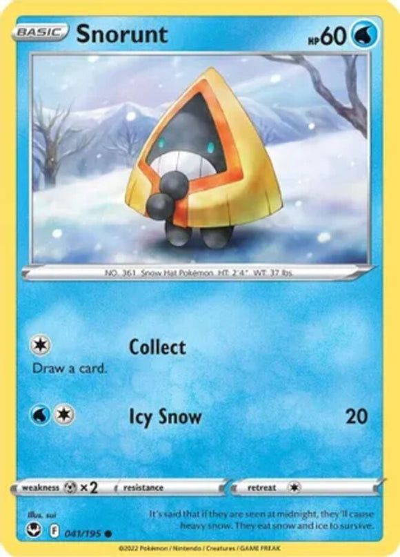 Snorunt - 041/195 - Common - Sword & Shield - Silver Tempest NM - Pokemon TCG