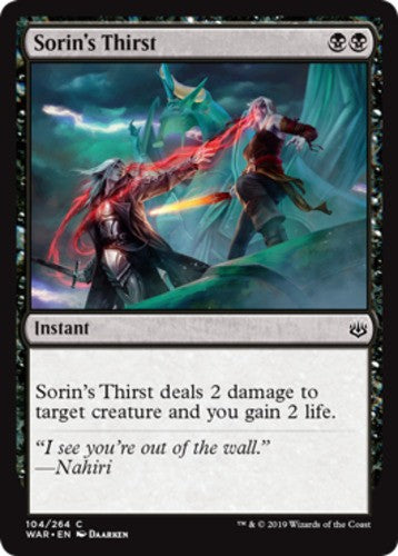 Sorin's Thirst - War Of The Spark - English - NM - MTG