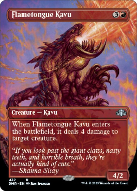 Flametongue Kavu - Borderless - Dominaria Remastered - English - NM - MTG