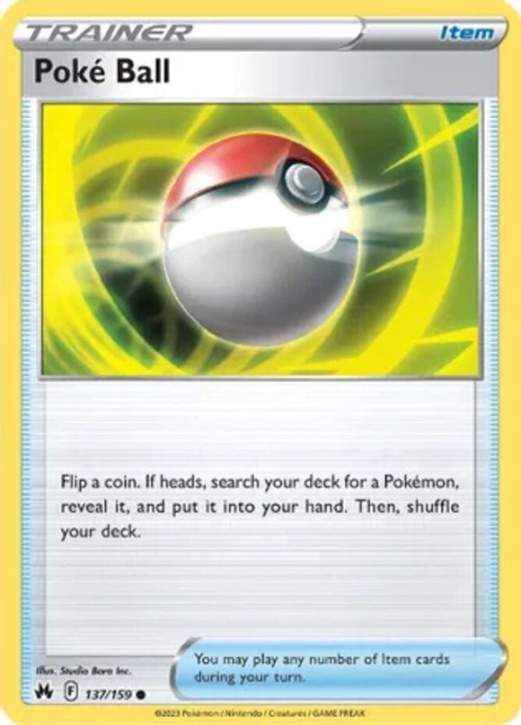 Poke Ball - 137/159 - Common - Sword & Shield - Crown Zenith NM - Pokemon TCG