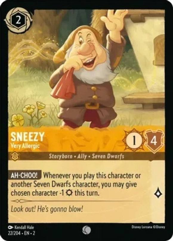 Sneezy - Very Allergic - 22/204 - Common - Rise of the Floodborn NM