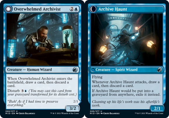 Overwhelmed Archivist // Archive Haunt - Innistrad: Midnight Hunt - English - NM