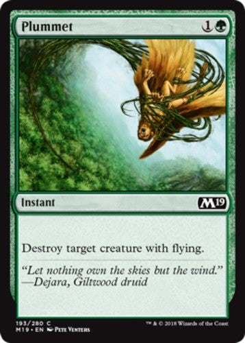 Plummet - Core Set 2019 (M19) - English - NM - MTG