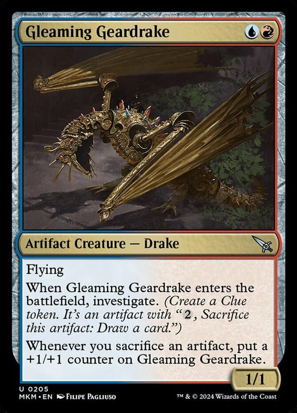 Gleaming Geardrake - Murders at Karlov Manor - English - NM - MTG