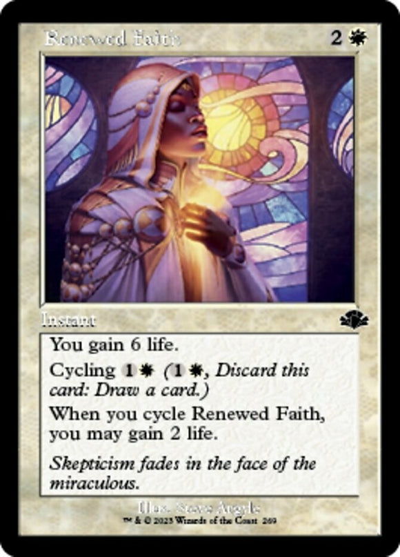 Renewed Faith - Retro Frame - Dominaria Remastered - English - NM - MTG