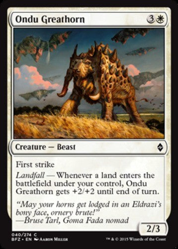 Ondu Greathorn - Battle for Zendikar - English - NM - MTG