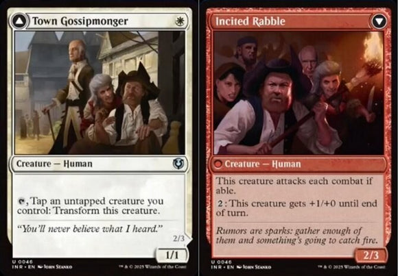 Town Gossipmonger // Incited Rabble - Innistrad Remastered - English - NM - MTG