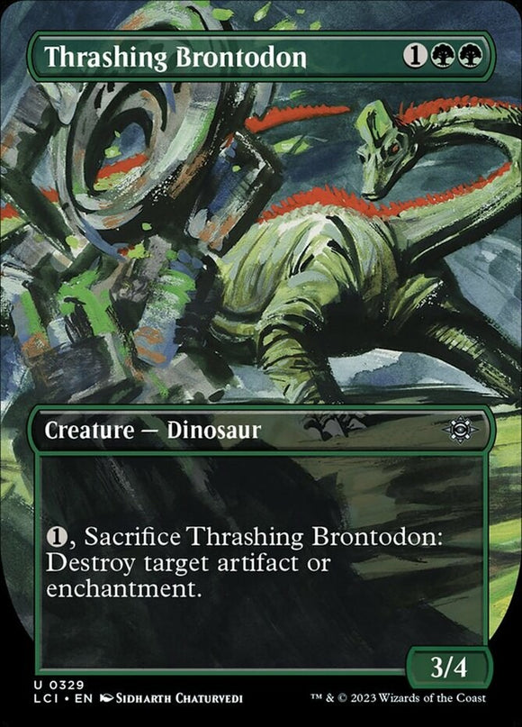 Thrashing Brontodon - Borderless - Lost Caverns of Ixalan - English - NM - MTG