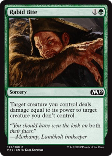 Rabid Bite - Core Set 2019 (M19) - English - NM - MTG