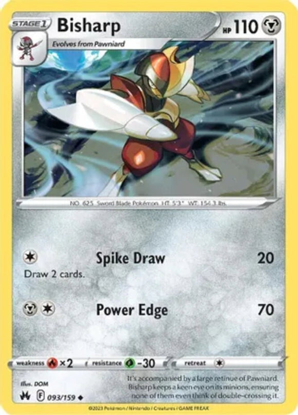 Bisharp - 093/159 - Uncommon - Sword & Shield - Crown Zenith NM - Pokemon TCG