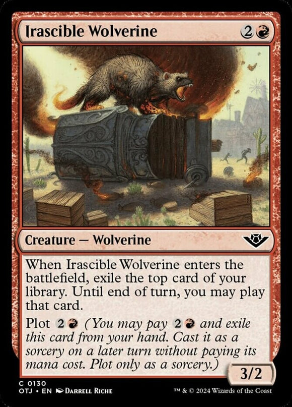 Irascible Wolverine - Outlaws of Thunder Junction - English - NM - MTG