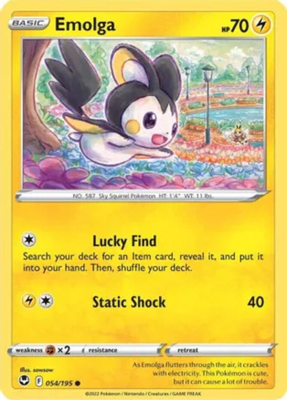 Emolga - 054/195 - Common - Sword & Shield - Silver Tempest NM - Pokemon TCG