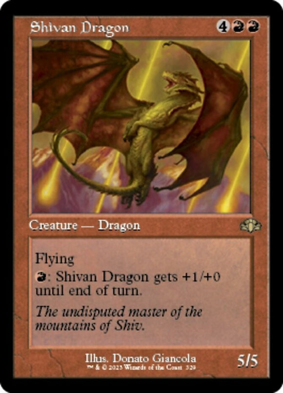 Shivan Dragon - Retro Frame - Dominaria Remastered - English - NM - MTG
