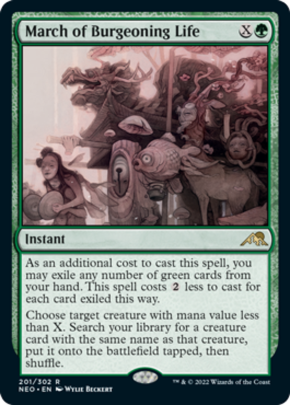 March of Burgeoning Life - Kamigawa: Neon Dynasty - English - NM - MTG