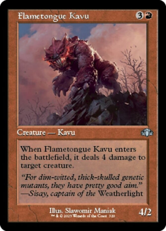 Flametongue Kavu - Retro Frame - Dominaria Remastered - English - NM - MTG