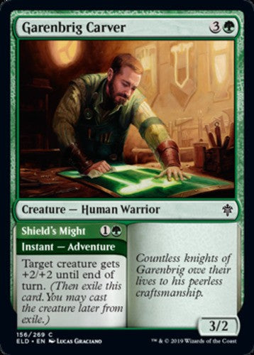 Garenbrig Carver // Shield's Might - Throne of Eldraine - English - NM - MTG