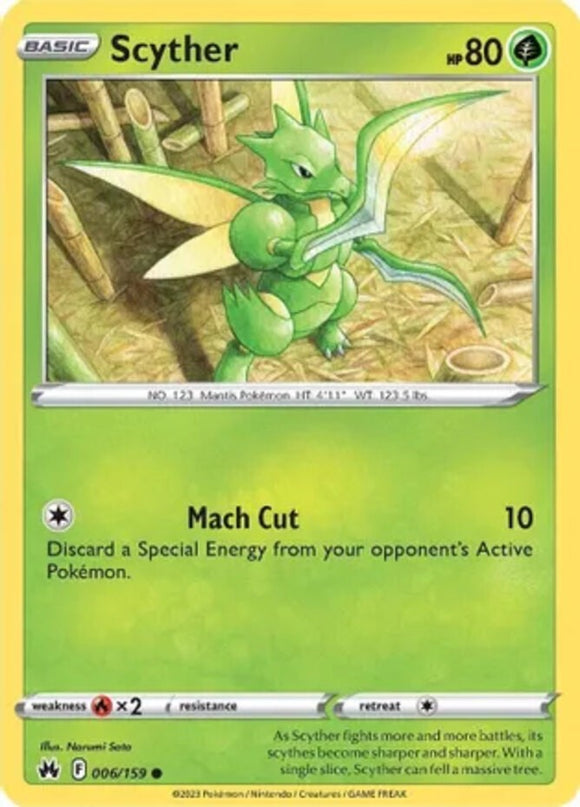 Scyther - 006/159 - Common - Sword & Shield - Crown Zenith NM - Pokemon TCG