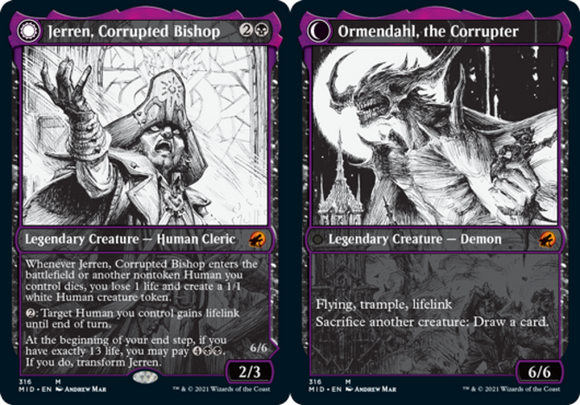 Jerren, Corrupted Bishop // Ormendahl, the Corrupter - Showcase - Innistrad: Mid