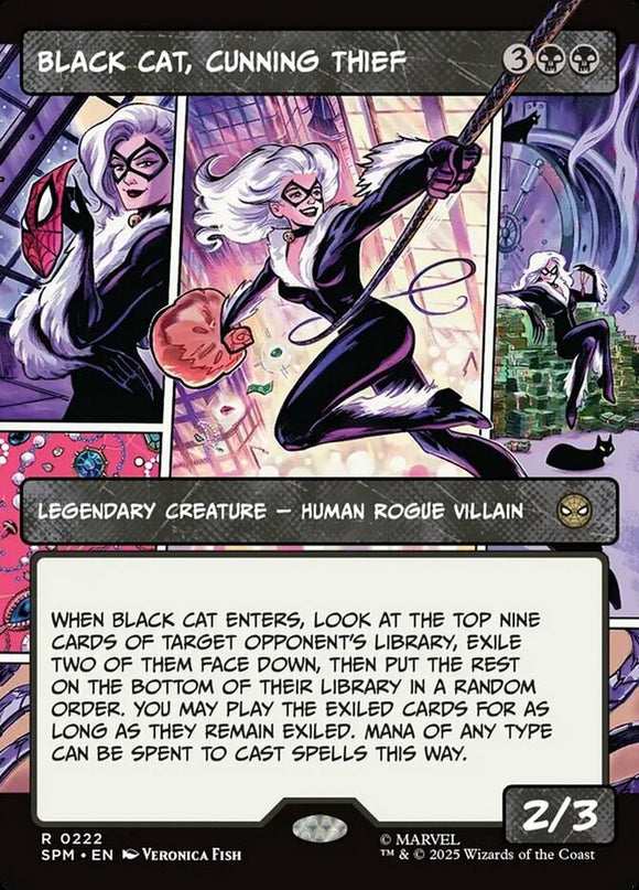 Black Cat, Cunning Thief - Borderless - Marvel's Spider-Man - English - NM - MTG