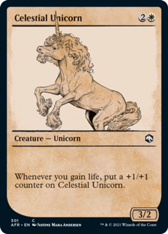 Celestial Unicorn - Showcase - Forgotten Realms - English - NM - MTG