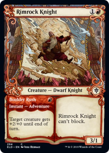 Rimrock Knight // Boulder Rush - Showcase - Throne of Eldraine - English - NM -