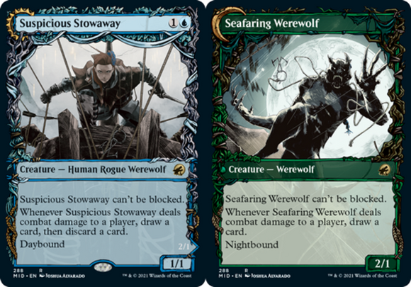 Suspicious Stowaway // Seafaring Werewolf - Showcase - Innistrad: Midnight Hunt