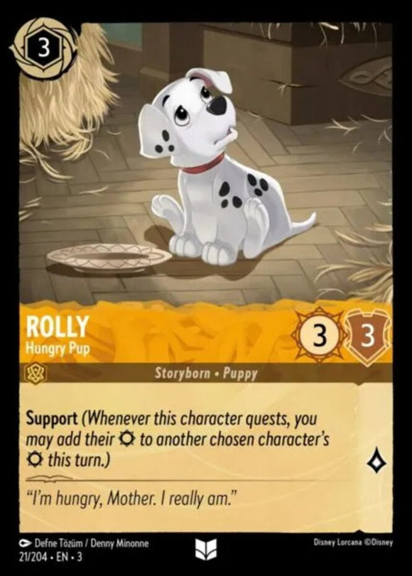 Rolly - Hungry Pup - 21/204 - Uncommon - Into the Inklands NM