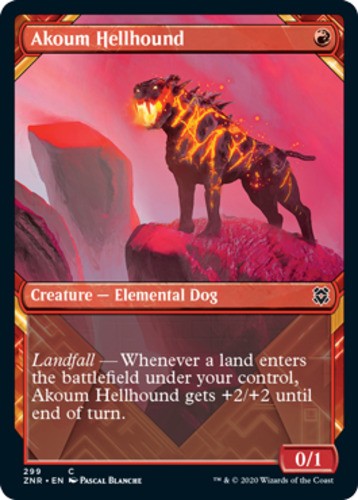 Akoum Hellhound - Showcase - Zendikar Rising - English - NM - MTG