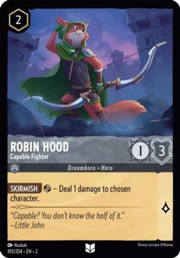 Robin Hood - Capable Fighter  - 193/204 - Uncommon - Rise of the Floodborn NM