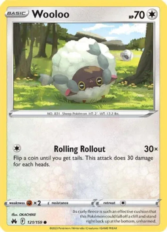 Wooloo - 121/159 - Common - Sword & Shield - Crown Zenith NM - Pokemon TCG