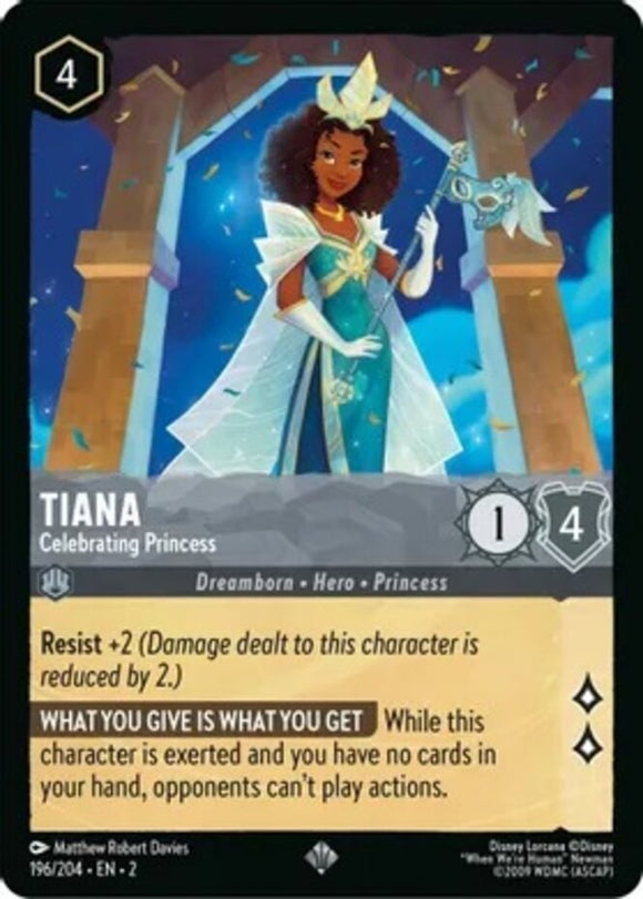 Tiana - Celebrating Princess - 196/204 - Super Rare - Rise of the Floodborn NM
