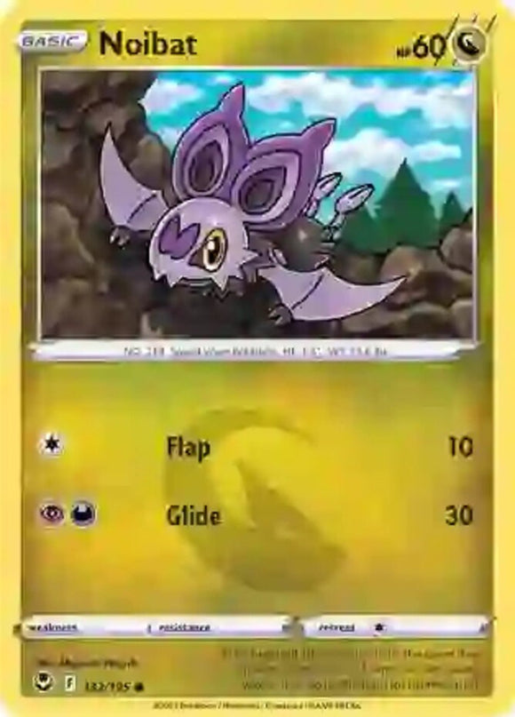 Noibat - 132/195 - Common - Reverse Holo - Sword & Shield - Silver Tempest NM - 