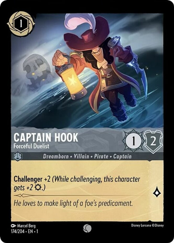Captain Hook - Forceful Duelist - 174/204 - Common - The First Chapter NM
