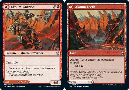 Akoum Warrior // Akoum Teeth - Zendikar Rising - English - NM - MTG