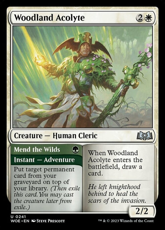 Woodland Acolyte // Mend the Wilds - Wilds of Eldraine - English - NM - MTG