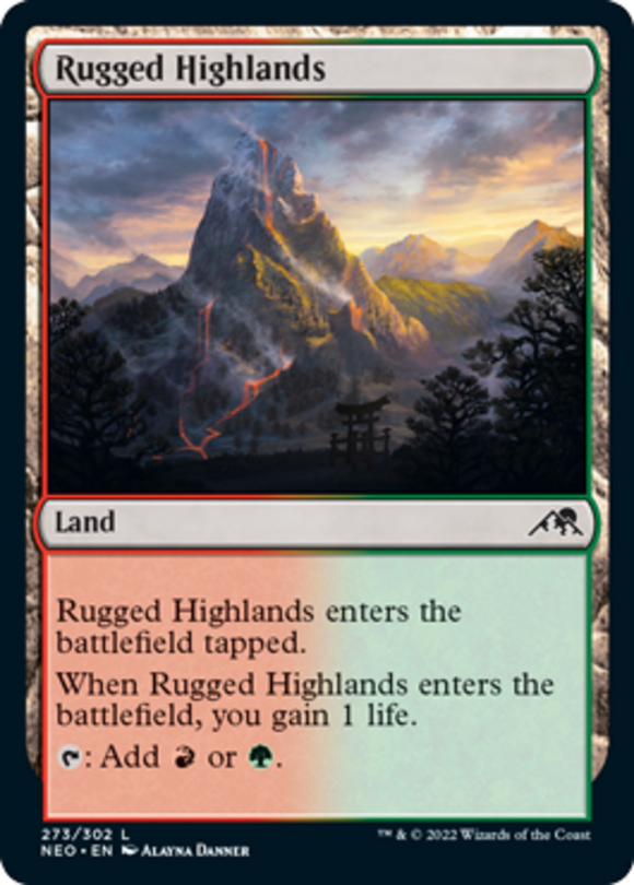 Rugged Highlands - Kamigawa: Neon Dynasty - English - NM - MTG